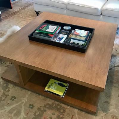 Modern Coffee Table Cerused Oak Gaming TV Table 47â€ x 47â€ x 19â€