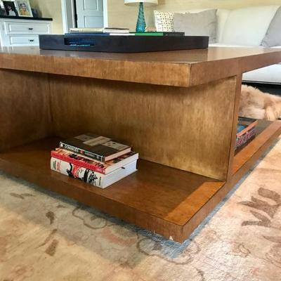Modern Coffee Table Cerused Oak Gaming TV Table 47â€ x 47â€ x 19â€