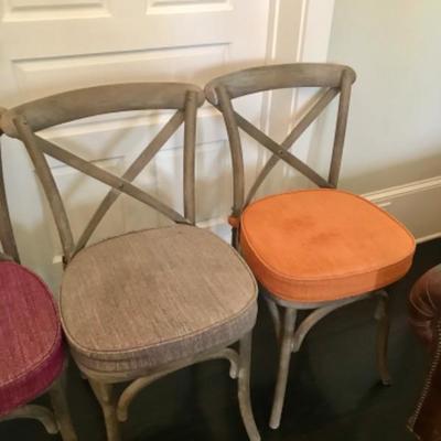 (4) Lot of four Dining Room Chairs w/ Various Colors of Cushions Comfortable Soft Great Condition