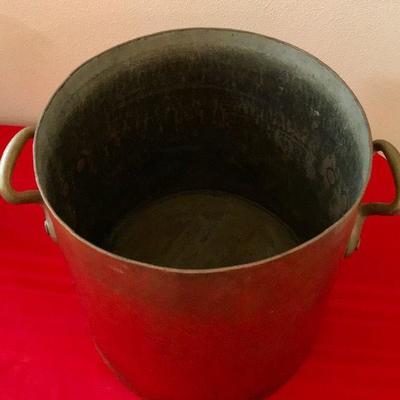 Extra Large Vintage Copper Pot With Brass Handles