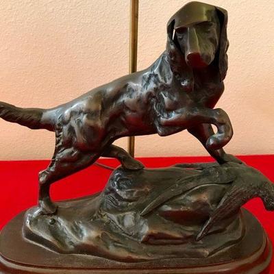 Bird Dog Lamp With Black Shade