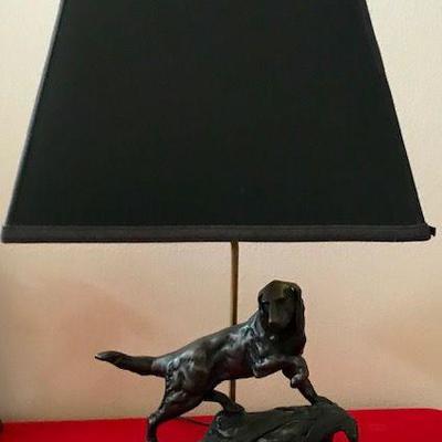 Bird Dog Lamp With Black Shade