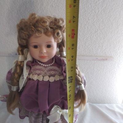 Vintage Porcelain Doll and Stand
