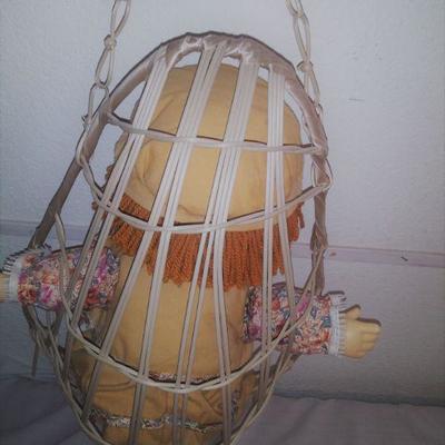Vintage Doll in Hanging Egg Chair