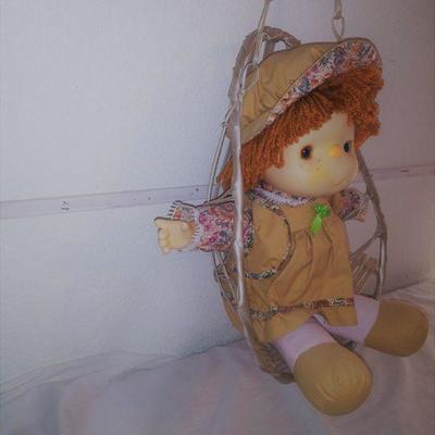 Vintage Doll in Hanging Egg Chair