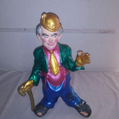 Hand Painted Ceramic Clown Figurine