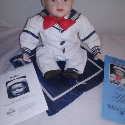 1988 Ashton Drake â€œMatthewâ€ Sail Boy Porcelain Doll