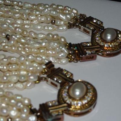 Salt Water Pearls, Necklace and Bracelet, Dynasty Style 