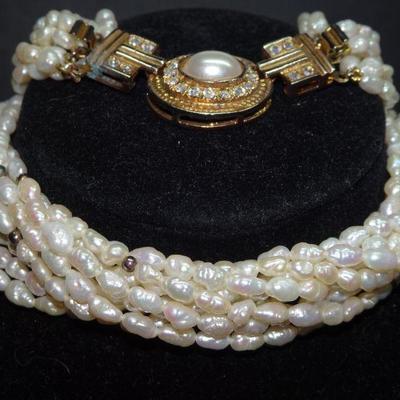 Salt Water Pearls, Necklace and Bracelet, Dynasty Style 