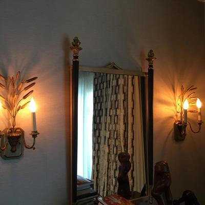 (2) One Pair Italian Sconces Wall Light Sheaf Wheat Lighting Fixture Sconce from Pacific Design Center