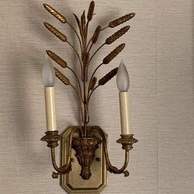 (2) One Pair Italian Sconces Wall Light Sheaf Wheat Lighting Fixture Sconce from Pacific Design Center
