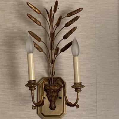 (2) One Pair Italian Sconces Wall Light Sheaf Wheat Lighting Fixture Sconce from Pacific Design Center