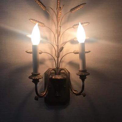 (2) One Pair Italian Sconces Wall Light Sheaf Wheat Lighting Fixture Sconce from Pacific Design Center