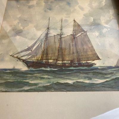 LOT # 589 Vintage Gordon Grant Set of 6 Nautical Prints