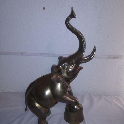 Brass Circus Elephant Statue