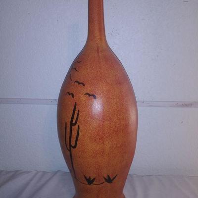 Red Clay Long Neck Vase