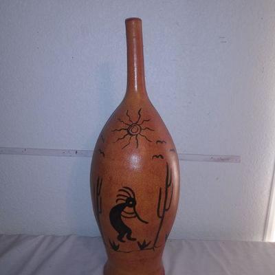 Red Clay Long Neck Vase