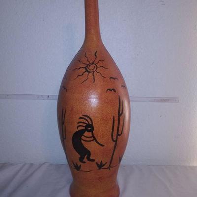 Red Clay Long Neck Vase