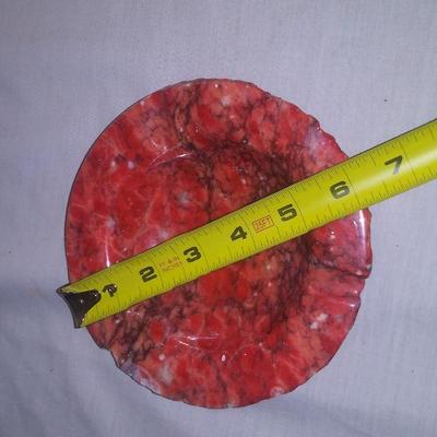 Red Alabaster Stone Ashtray