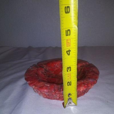 Red Alabaster Stone Ashtray
