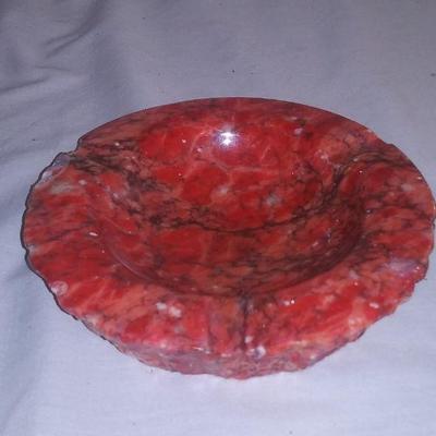 Red Alabaster Stone Ashtray