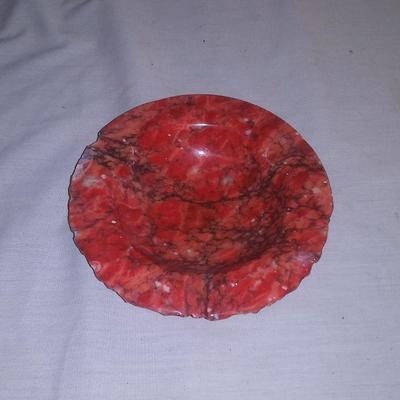 Red Alabaster Stone Ashtray