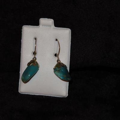 14K Turquoise Earrings 