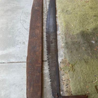 6' Vintage Two Man Tree Saw with Wood Cover