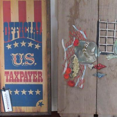 2 Wood Hanging Decor