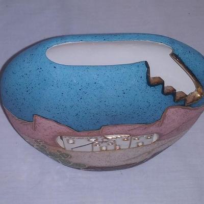 Vibrant Navajo Indian Sand Art Vase 
