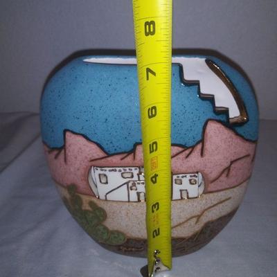 Vibrant Navajo Indian Sand Art Vase 