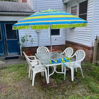 LOT # 628 Outside Table Set with Umbrella