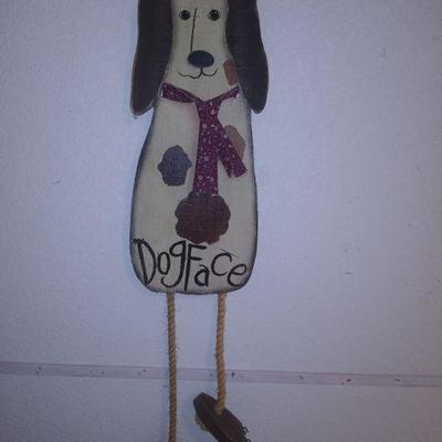Crafted Carved Wood Dog DÃ©cor 