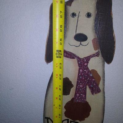 Crafted Carved Wood Dog DÃ©cor 