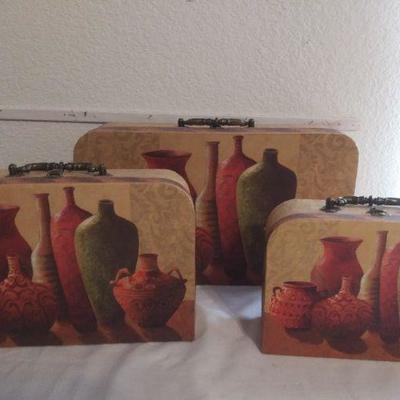 Decorative Paper Mache Suitcases