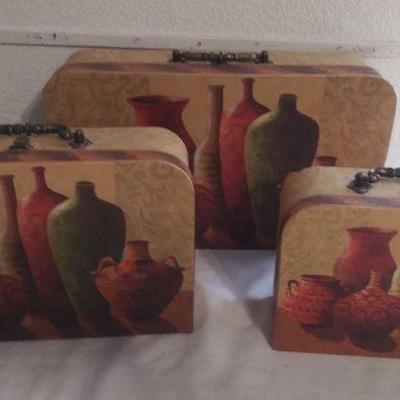 Decorative Paper Mache Suitcases