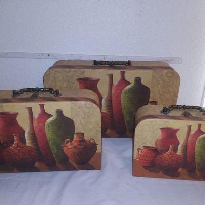 Decorative Paper Mache Suitcases