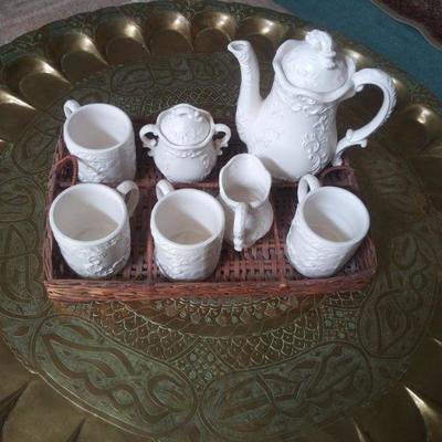 White Ironstone Tea Set