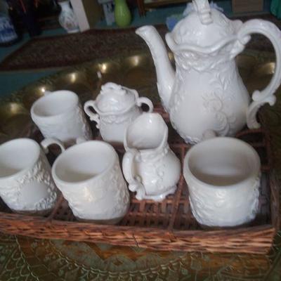 White Ironstone Tea Set