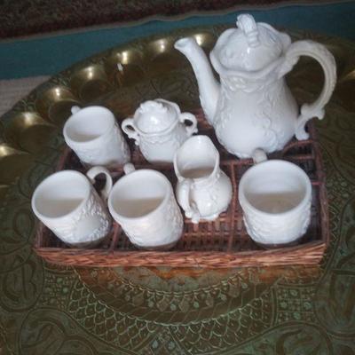White Ironstone Tea Set