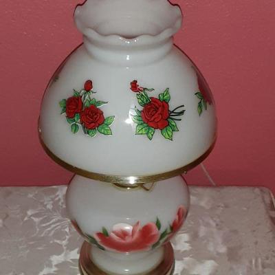 Gone with the Wind Milk Glass Lamp