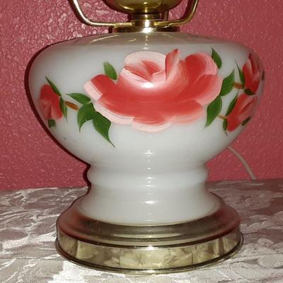 Gone with the Wind Milk Glass Lamp