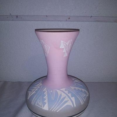 Native Indian Signed Pottery Bud Vase