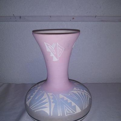 Native Indian Signed Pottery Bud Vase