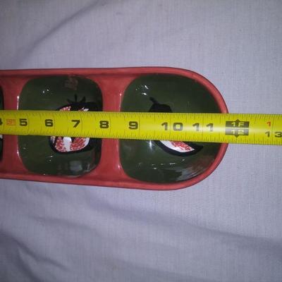 Decorative Three Compartment Relish Dish