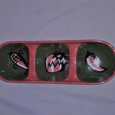 Decorative Three Compartment Relish Dish