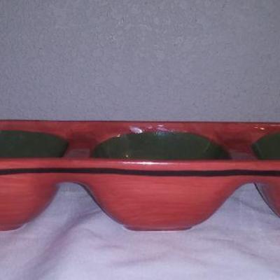 Decorative Three Compartment Relish Dish