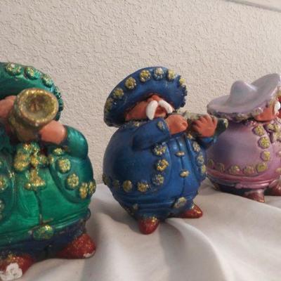 Primitive Mariachi Clay Figurines