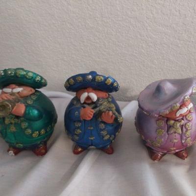 Primitive Mariachi Clay Figurines