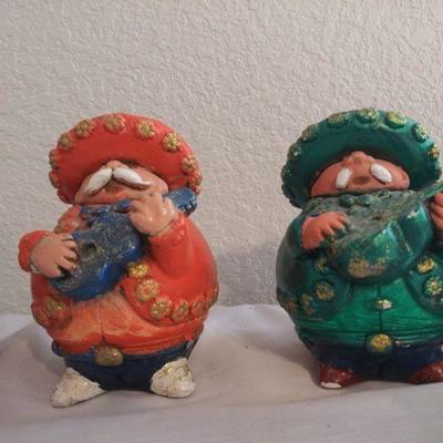 Primitive Mariachi Clay Figurines